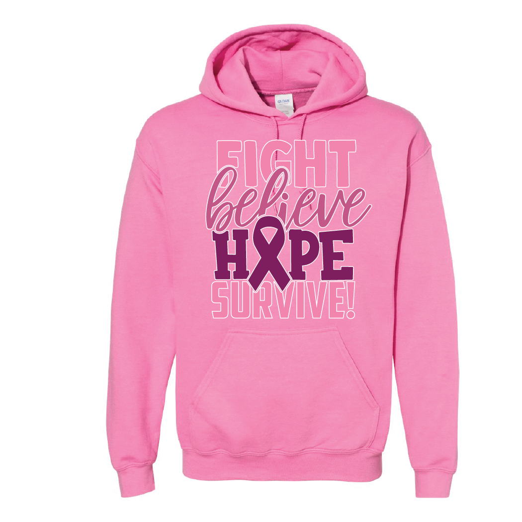 Breast Cancer Fight Believe Hope Hoodie